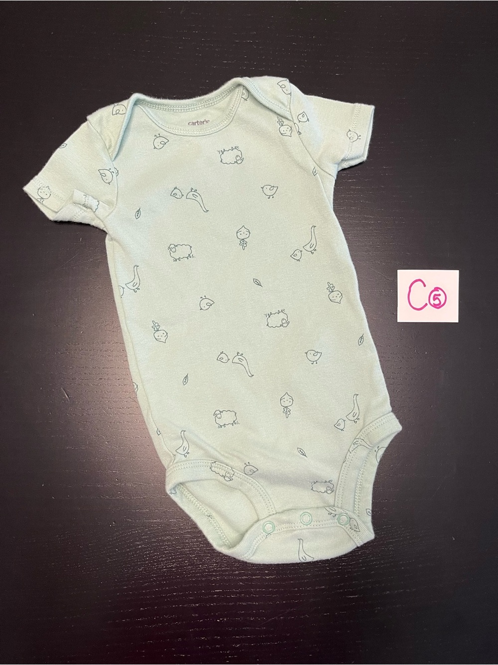 ⭐️5/$10.00⭐️ Carter's 9m Light Mint Short-Sleeve Onsie